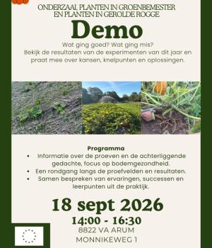 Veldbezoek SOILCRATES pilot over verschillende (levende) bodembedekkers onder pompoenen